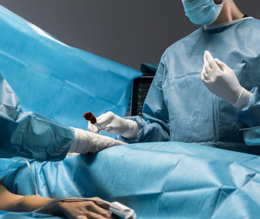 surgical procedure made by doctor special equipment min