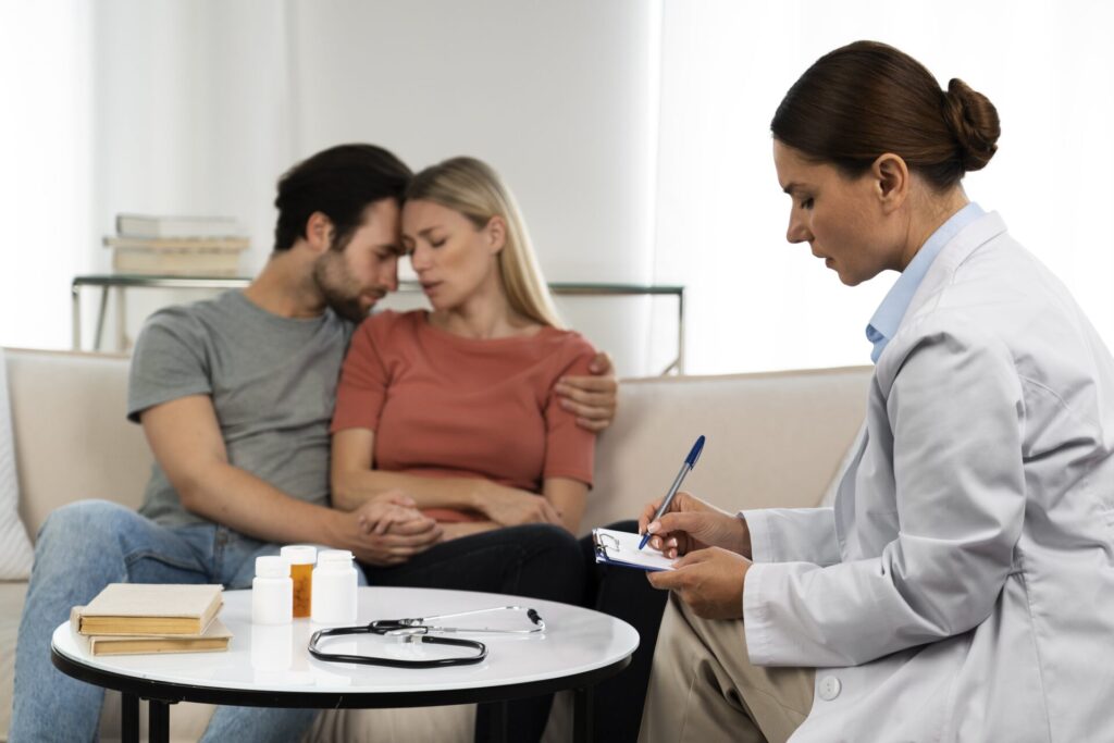 side view doctor taking notes min